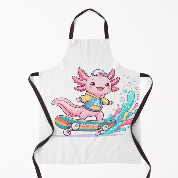 Item preview, Cute Skateboarder Pink Axolotl with Colorful Splash designed and sold by Rahat3344.