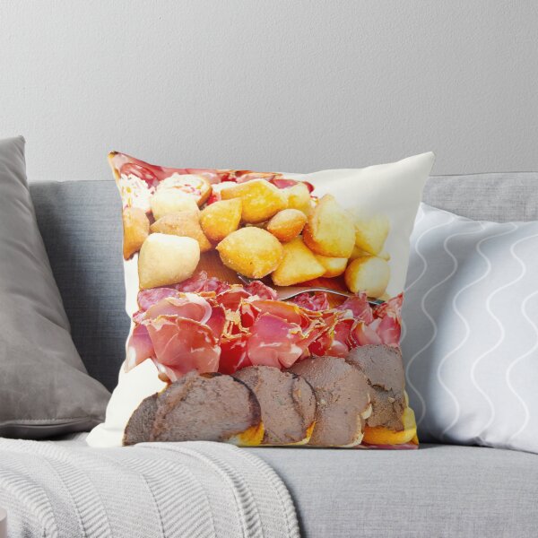 Item preview, Tuscan appetizer-antipasto, Italy.  Slices of salami, ham, croutons, fried pasta on a transparent background, close-up. designed and sold by ollgast5.
