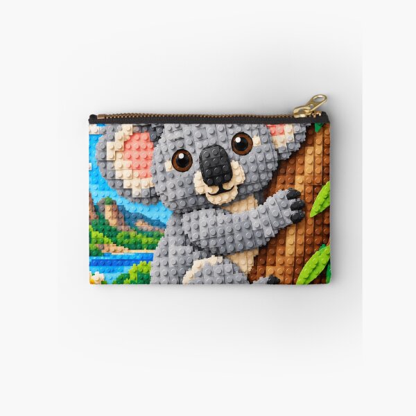 Item preview, Cute Koala Hugging a Tree – Colorful Building Block Mosaic Art designed and sold by WildWhimsy Art.