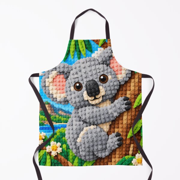 Item preview, Cute Koala Hugging a Tree – Colorful Building Block Mosaic Art designed and sold by WildWhimsy Art.