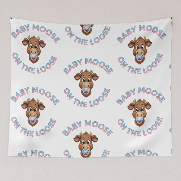 Item preview, Baby Moose On The Loose Cute Animal Art designed and sold by ScenicRoute66.