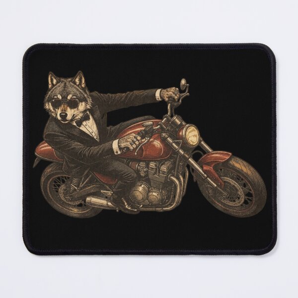 Item preview, Elegant Biker Wolf – Stylish Animal T-Shirt designed and sold by Animal Cosmic Society.