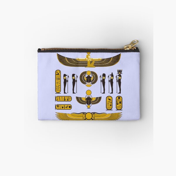 Item preview, Golden Egyptian Mythology Symbols - Winged Isis and Scarab Art designed and sold by ShabanMerch⭐⭐⭐.