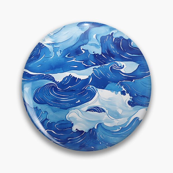 Item preview, Japanese-Inspired Ocean Waves In Cool, Calming Blue designed and sold by DEC02.