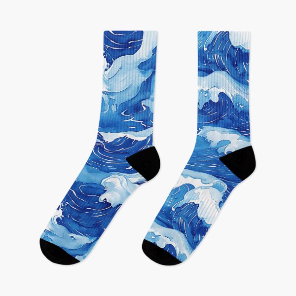 Item preview, Japanese-Inspired Ocean Waves In Cool, Calming Blue  designed and sold by DEC02.