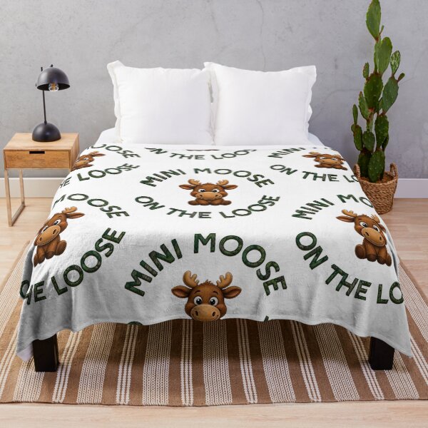 Item preview, Mini Moose On The Loose Cute Animal Art designed and sold by ScenicRoute66.