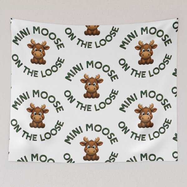 Item preview, Mini Moose On The Loose Cute Animal Art designed and sold by ScenicRoute66.