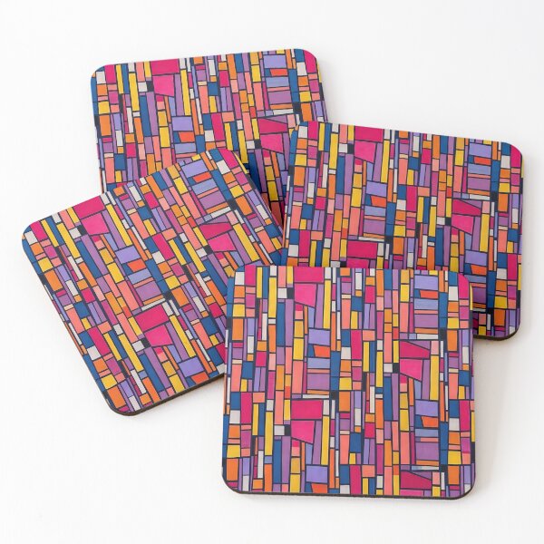 Item preview, Mid-Century Modern Geometric Stained Glass Block Pattern designed and sold by Maddie4Real.
