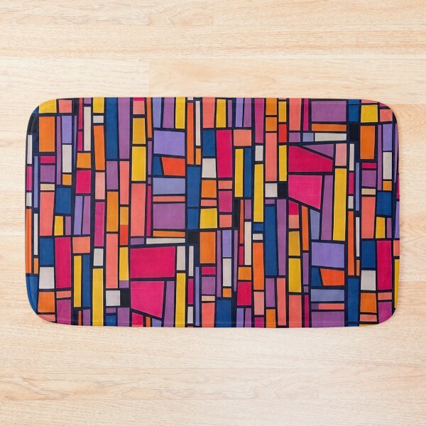 Item preview, Mid-Century Modern Geometric Stained Glass Block Pattern designed and sold by Maddie4Real.