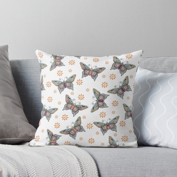 Artikelvorschau, Boho-Schmetterlingsmuster in Pastell und Orange entworfen und verkauft von altastudio.