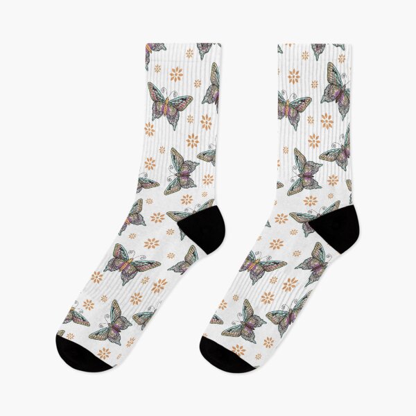 Artikelvorschau, Boho-Schmetterlingsmuster in Pastell und Orange entworfen und verkauft von altastudio.