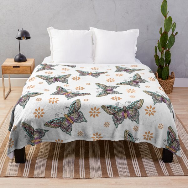 Item preview, Boho Butterfly Repeat Pattern in Pastel and Orange designed and sold by altastudio.