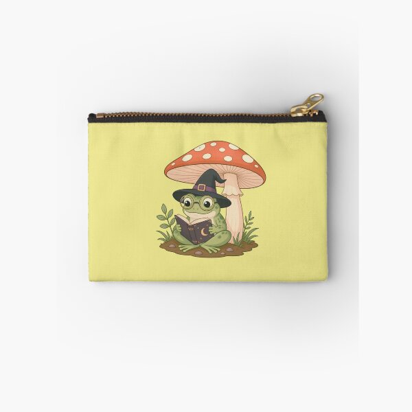Item preview, Retro Reading Frog Book Club | Cottagecore Mushroom & Witch Hat Sticker designed and sold by AOCollections.