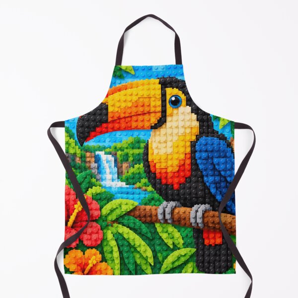 Item preview, Colorful Toucan in the Tropical Jungle – Building Block Mosaic Art designed and sold by WildWhimsy Art.