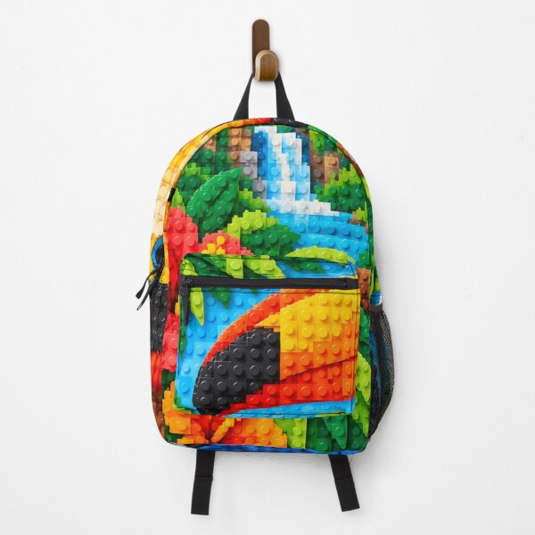 Item preview, Colorful Toucan in the Tropical Jungle – Building Block Mosaic Art designed and sold by WildWhimsy Art.