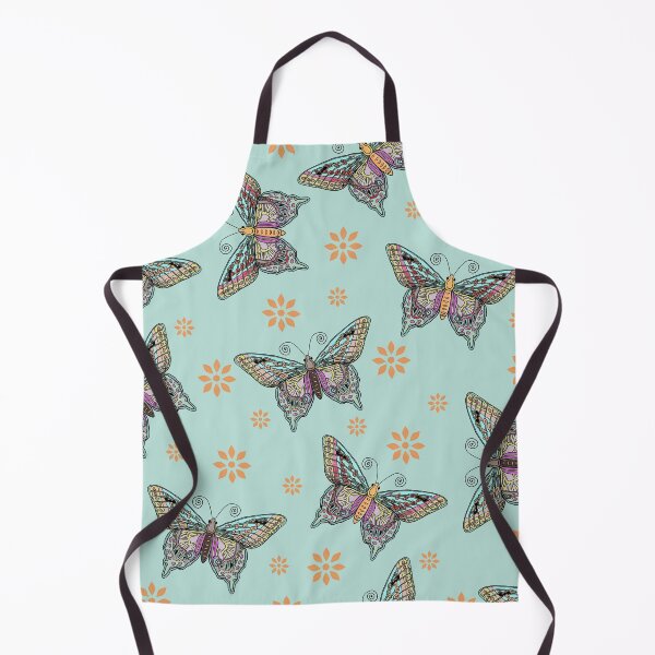 Item preview, Boho Butterfly Repeat Pattern in Pastel blue green and Orange designed and sold by altastudio.