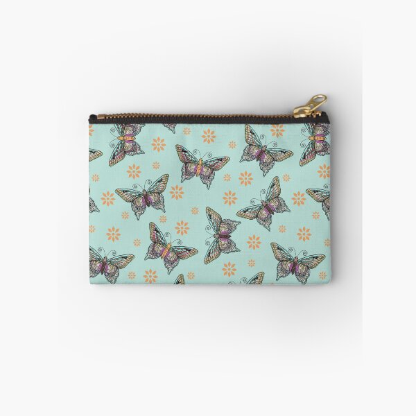 Item preview, Boho Butterfly Repeat Pattern in Pastel blue green and Orange designed and sold by altastudio.