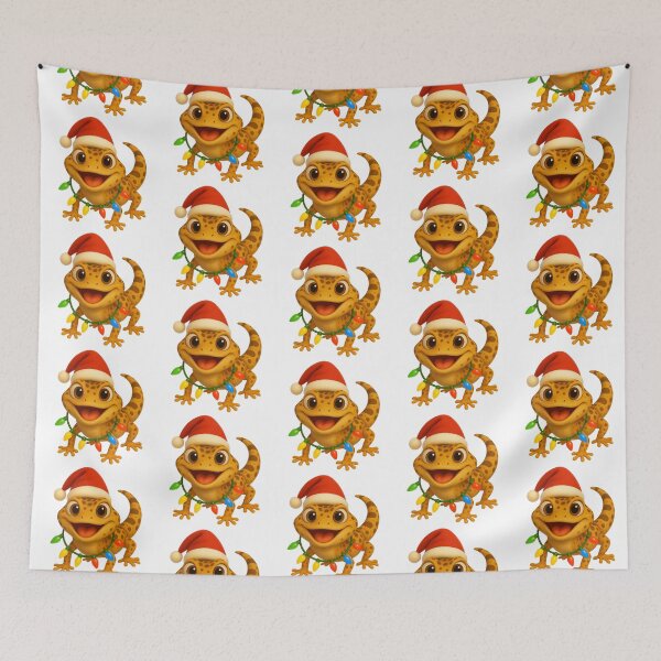 Item preview, Tangerine Leopard Gecko Christmas designed and sold by Sillytoe.