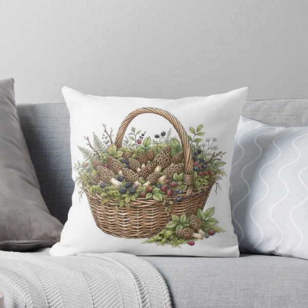 Item preview, Cesta de setas morillas vintage, arte botánico estilo cottagecore designed and sold by Rahat3344.