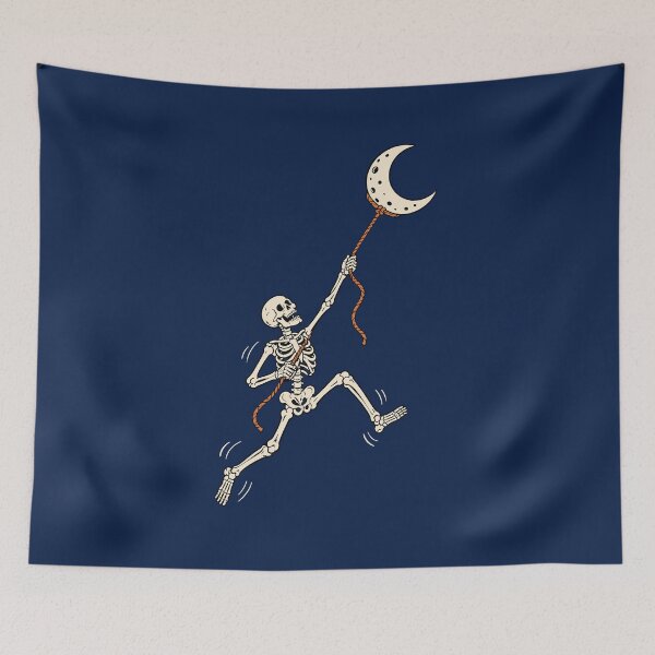 Item preview, Skeleton Holding Crescent Moon Halloween Design designed and sold by Krasnovaovaova.
