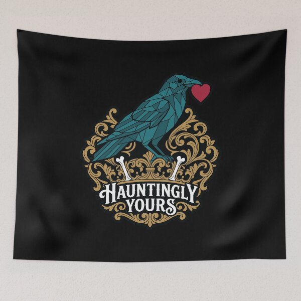Item preview, Geometric Crow Holding Heart Gothic Emblem Art designed and sold by ZUMERI.