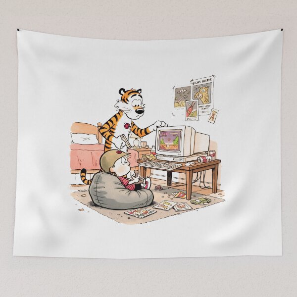 Item preview, Calvin and Hobbes Play Video Games designed and sold by laschikarin.