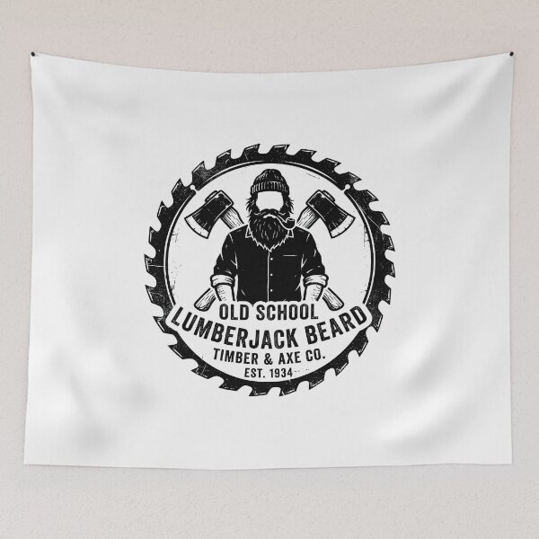 Item preview, Vintage Old School Lumberjack Beard Timber Axe Emblem designed and sold by Rahat3344.