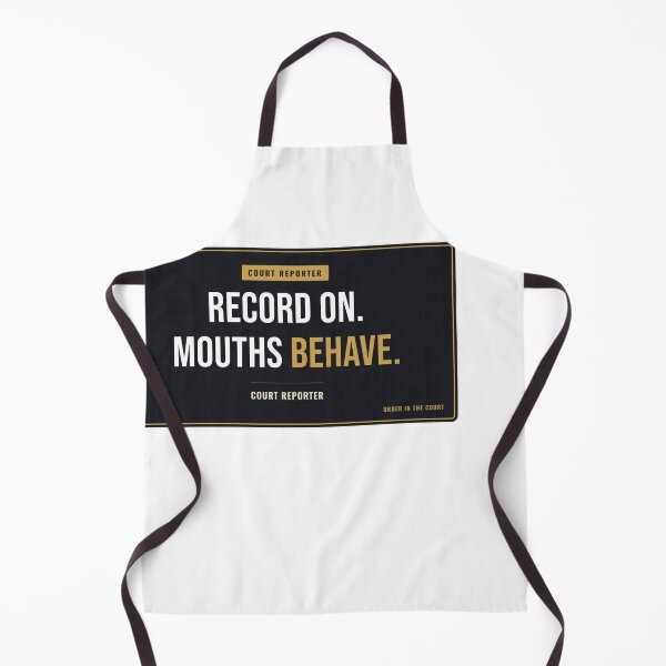 Item preview, Record On. Mouths Behave. Court Reporter designed and sold by SlowMadeShelf.