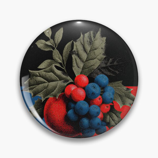 Item preview, Vintage Stippled Red and Blue Botanical Berries designed and sold by colorful-white.