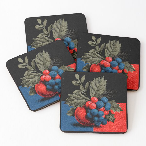 Item preview, Vintage Stippled Red and Blue Botanical Berries designed and sold by colorful-white.