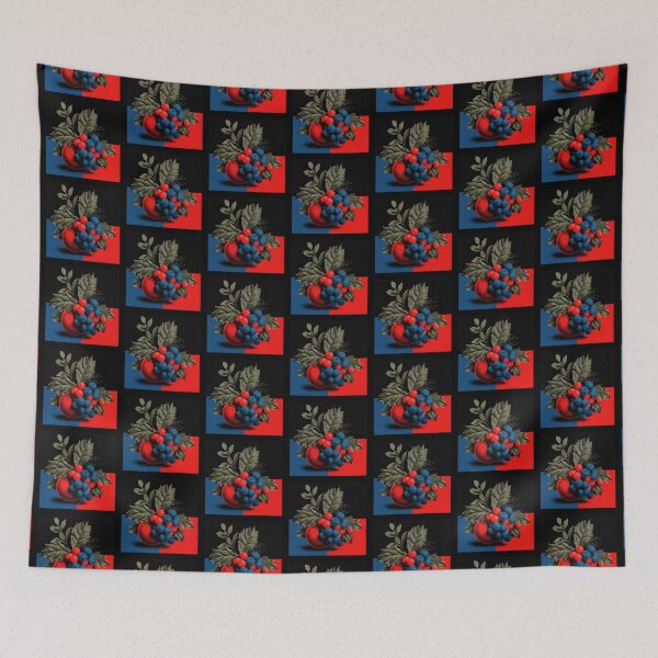 Item preview, Vintage Stippled Red and Blue Botanical Berries designed and sold by colorful-white.