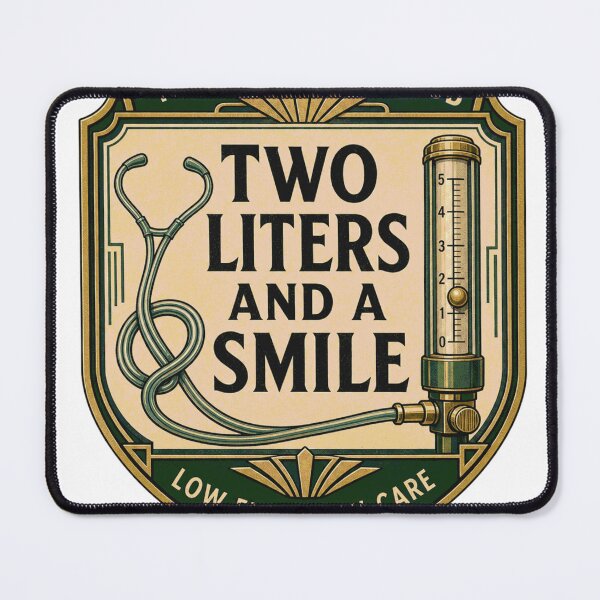 Item preview, Two Liters and a Smile Nose Glasses Club Art Deco Badge designed and sold by BoosterShop.