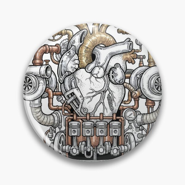 Item preview, Steampunk Mechanical Turbo Heart Engine Illustration designed and sold by Rahat3344.