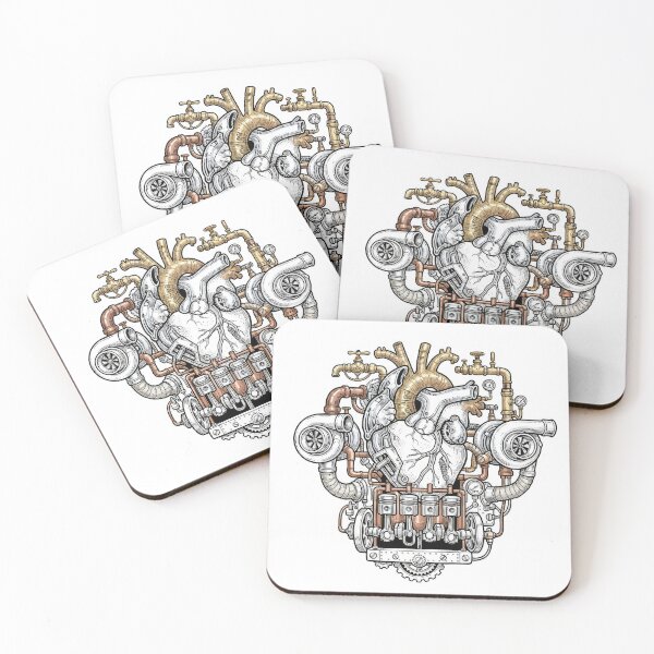 Item preview, Steampunk Mechanical Turbo Heart Engine Illustration designed and sold by Rahat3344.