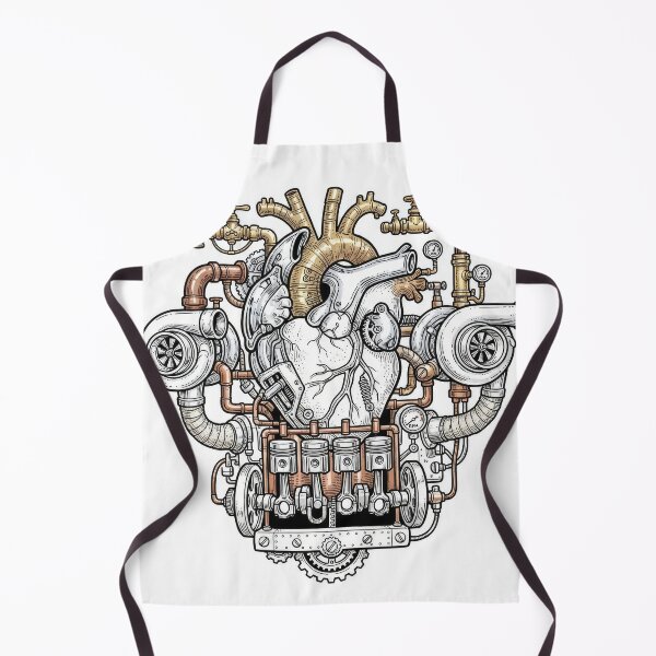 Item preview, Steampunk Mechanical Turbo Heart Engine Illustration designed and sold by Rahat3344.