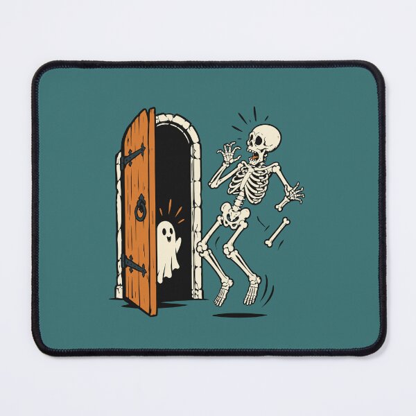 Item preview, Skeleton Opening Haunted Door with Ghost Halloween Design designed and sold by Krasnovaovaova.