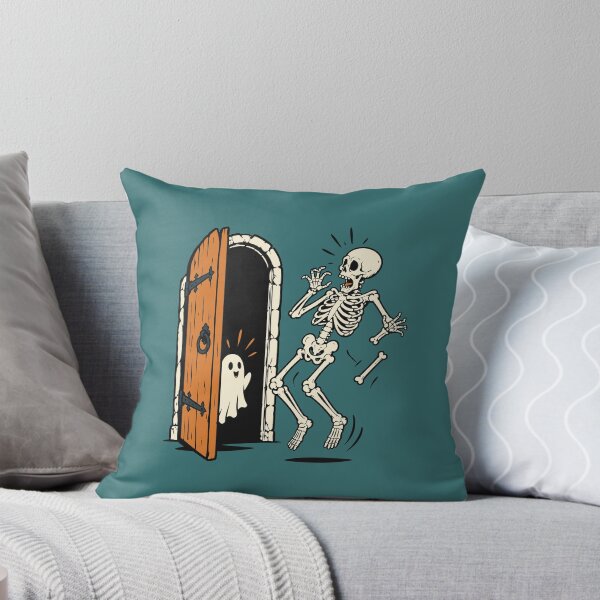 Item preview, Skeleton Opening Haunted Door with Ghost Halloween Design designed and sold by Krasnovaovaova.