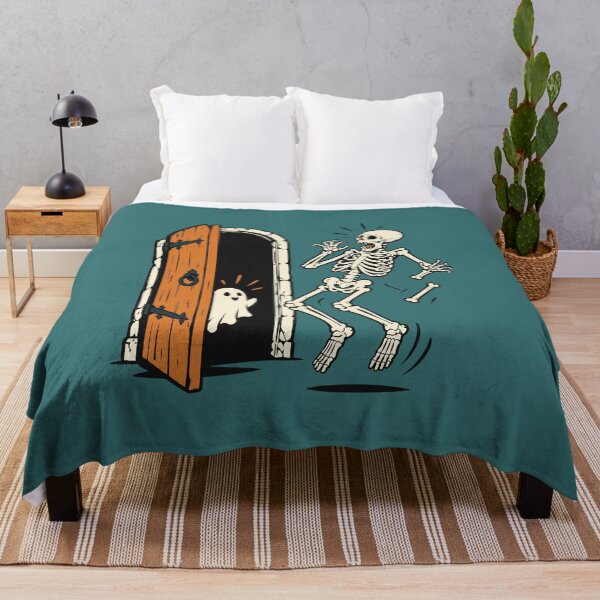 Item preview, Skeleton Opening Haunted Door with Ghost Halloween Design designed and sold by Krasnovaovaova.