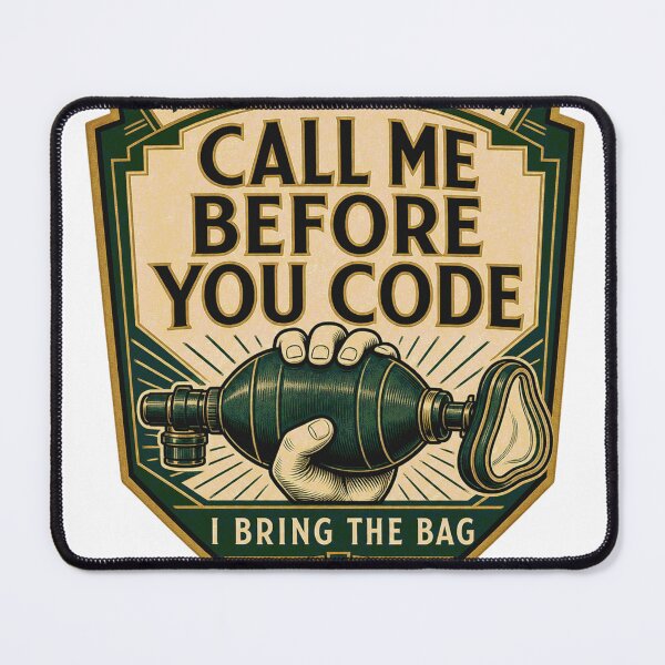 Item preview, Call Me Before It Gets Critical Night Shift Respiratory Therapy Badge designed and sold by BoosterShop.