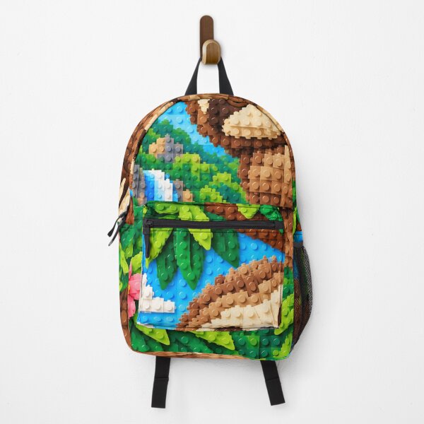 Item preview, Cute Sloth Hanging from a Tree – Colorful Building Block Mosaic Art designed and sold by WildWhimsy Art.