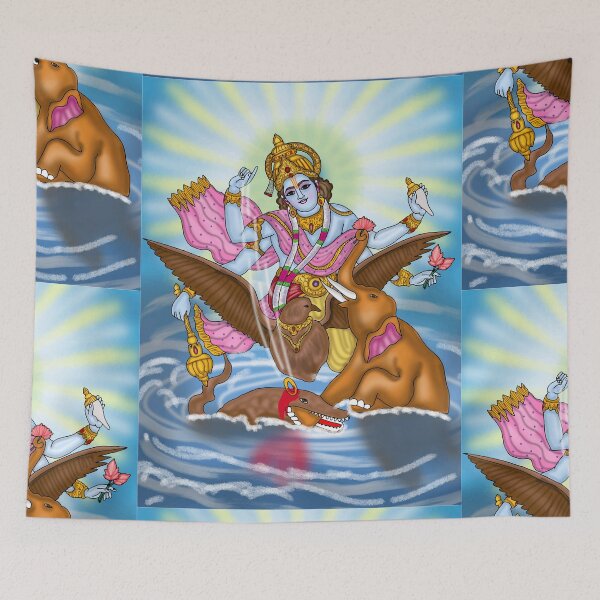 Artikelvorschau, Digitale Zeichnung von Lord Vishnu | Digitale Kunstwerke und Illustrationen hinduistischer Götter entworfen und verkauft von Harshit_Digital_Arts.
