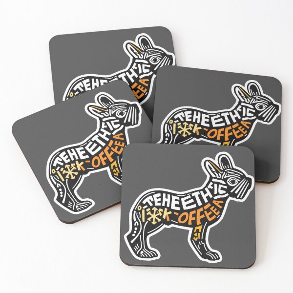 Item preview, French Bulldog Coffee Lover Sticker | Bold Typography Dog Art designed and sold by RobertArt08.