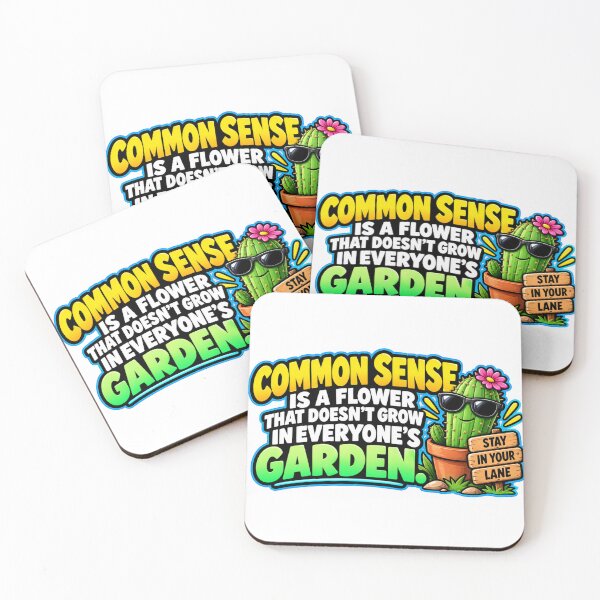 Item preview, Common Sense Is A Flower Funny Cactus Design designed and sold by Kenzie & Co.