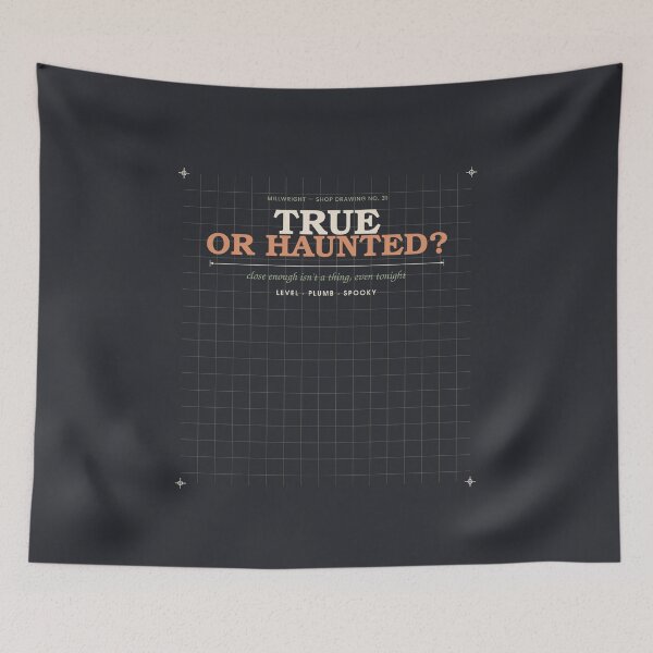 Item preview, True or Haunted? — Millwright Halloween Badge designed and sold by SlowMadeShelf.