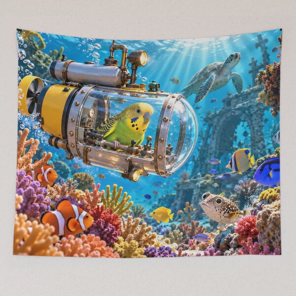 Item preview, Little Budgie Bird, Big Ocean Adventure designed and sold by nikkolaus.