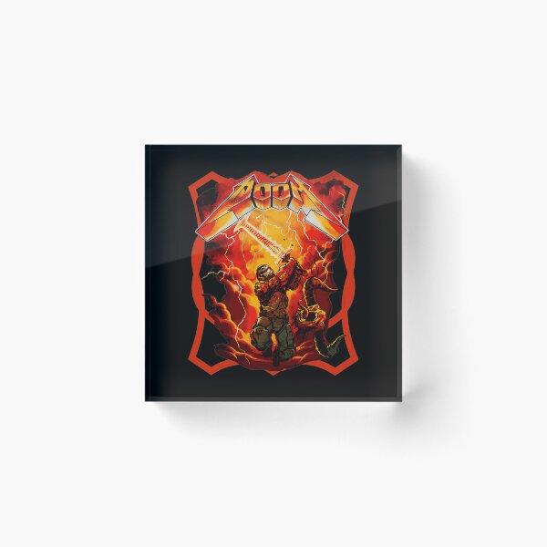 Item preview, DOOM Slayer Fighting Demons - Heavy Metal Game Art designed and sold by BruceJo2744454.