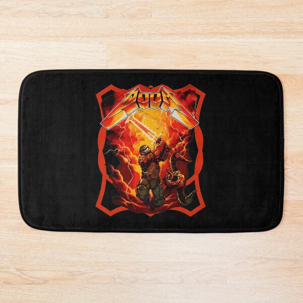 Item preview, DOOM Slayer Fighting Demons - Heavy Metal Game Art designed and sold by BruceJo2744454.