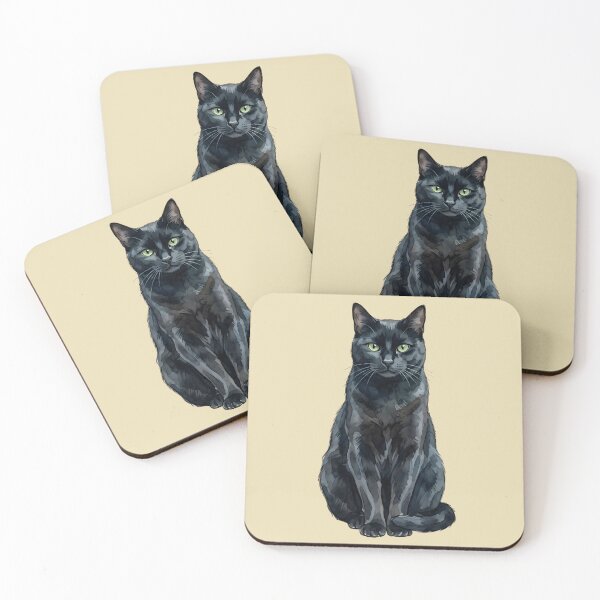 Item preview, Black Cat in Watercolor - Vintage Portrait designed and sold by SuperMama1973.