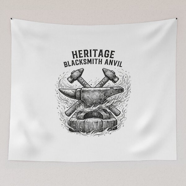 Item preview, Vintage Heritage Blacksmith Anvil and Crossed Hammers designed and sold by Rahat3344.