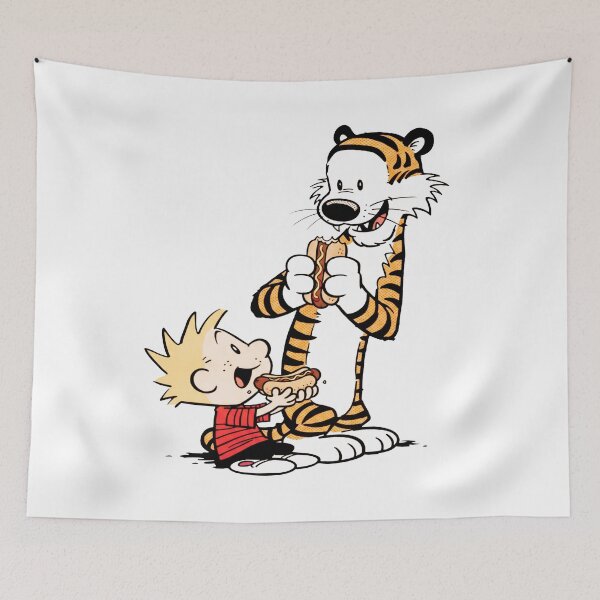 Item preview, Calvin and Hobbes Enjoying Hot Dogs designed and sold by laschikarin.